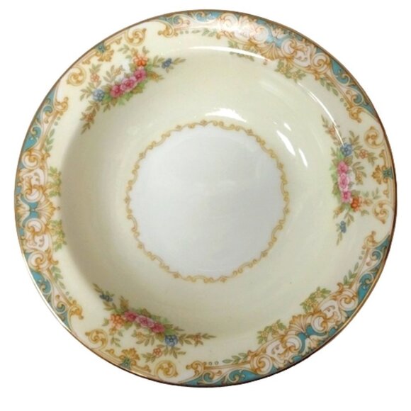 Noritake Japan Camelot 6000 Pattern Rim Fruit/Dessert Bowls Gold Trim Set of 4 - Picture 1 of 9